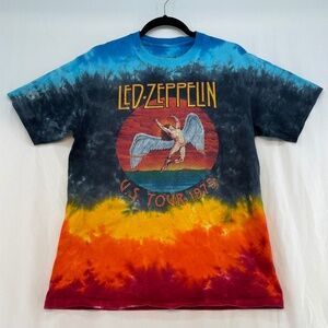 Led-Zeppelin Graphic T-shirt US Tour 1975 Tie-Dye Men’s Size Medium